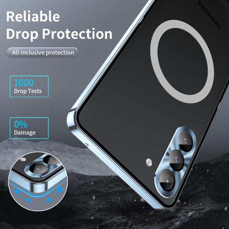 For Samsung Galaxy S25+ 5G MagSafe Magnetic Frosted Metal Phone Case(Blue) - Galaxy S25+ 5G Cases by buy2fix | Online Shopping UK | buy2fix