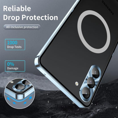 For Samsung Galaxy S25+ 5G MagSafe Magnetic Frosted Metal Phone Case(Blue) - Galaxy S25+ 5G Cases by buy2fix | Online Shopping UK | buy2fix