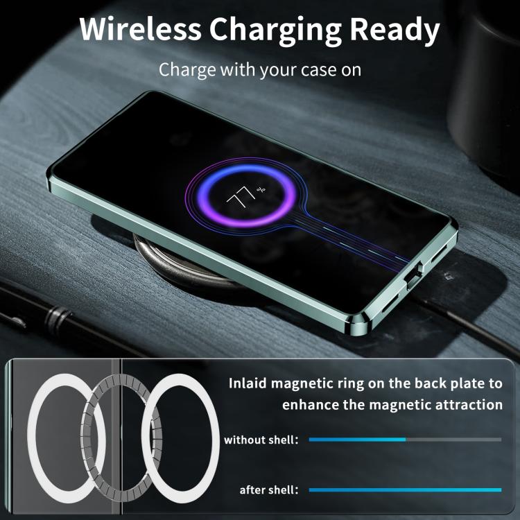 For Samsung Galaxy S25+ 5G MagSafe Magnetic Frosted Metal Phone Case(Green) - Galaxy S25+ 5G Cases by buy2fix | Online Shopping UK | buy2fix