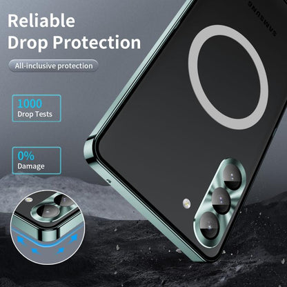 For Samsung Galaxy S25+ 5G MagSafe Magnetic Frosted Metal Phone Case(Green) - Galaxy S25+ 5G Cases by buy2fix | Online Shopping UK | buy2fix