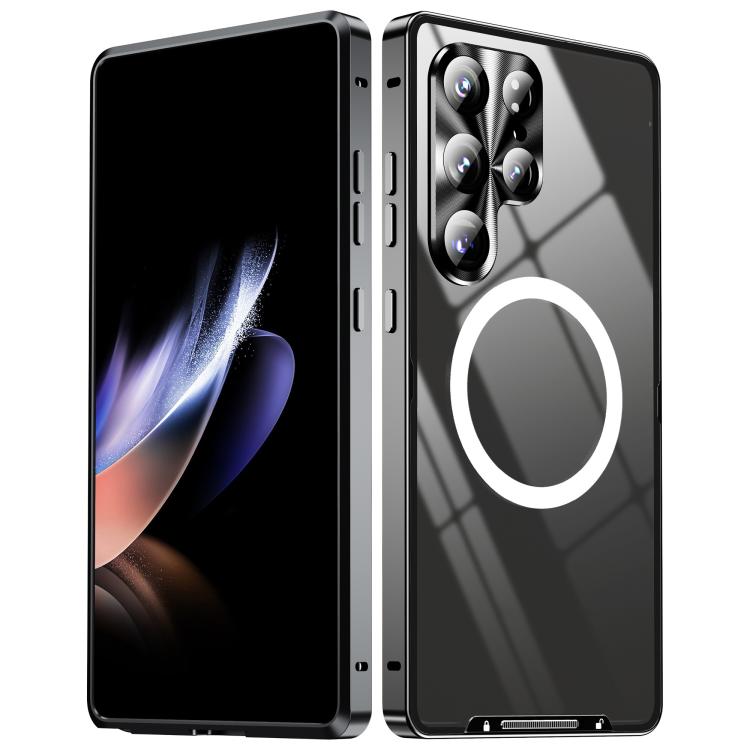 For Samsung Galaxy S25 Ultra 5G MagSafe Magnetic Frosted Metal Phone Case(Black) - Galaxy S25 Ultra 5G Cases by buy2fix | Online Shopping UK | buy2fix