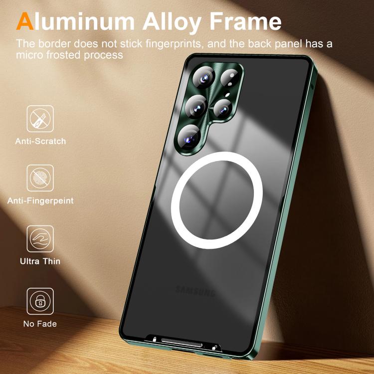 For Samsung Galaxy S25 Ultra 5G MagSafe Magnetic Frosted Metal Phone Case(Black) - Galaxy S25 Ultra 5G Cases by buy2fix | Online Shopping UK | buy2fix