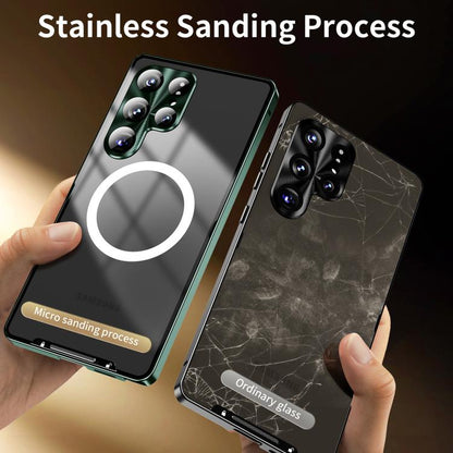 For Samsung Galaxy S25 Ultra 5G MagSafe Magnetic Frosted Metal Phone Case(Black) - Galaxy S25 Ultra 5G Cases by buy2fix | Online Shopping UK | buy2fix