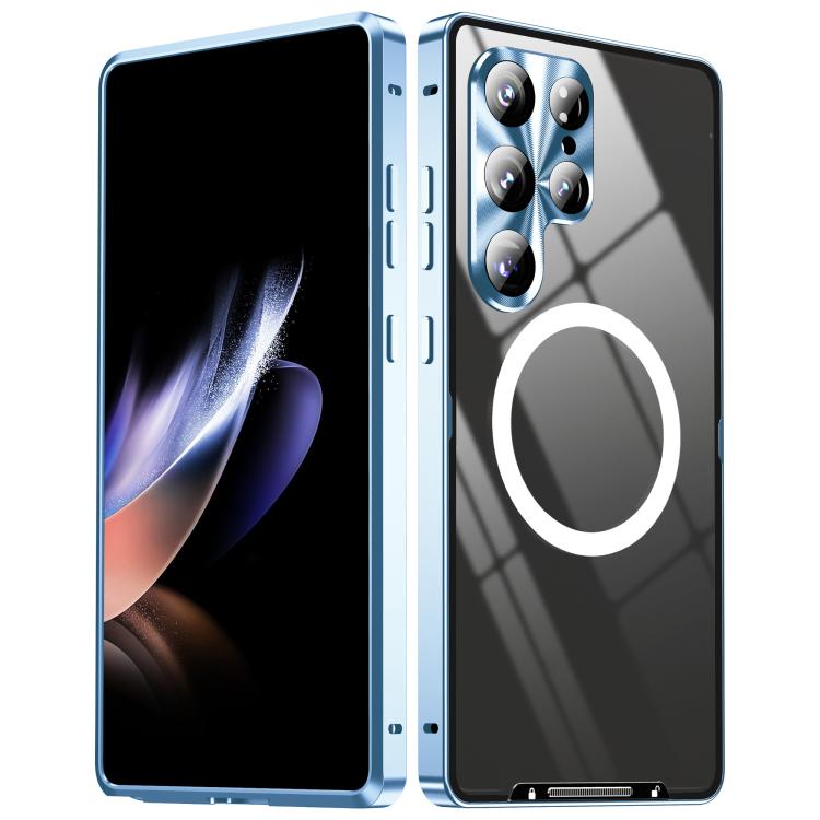 For Samsung Galaxy S25 Ultra 5G MagSafe Magnetic Frosted Metal Phone Case(Blue) - Galaxy S25 Ultra 5G Cases by buy2fix | Online Shopping UK | buy2fix