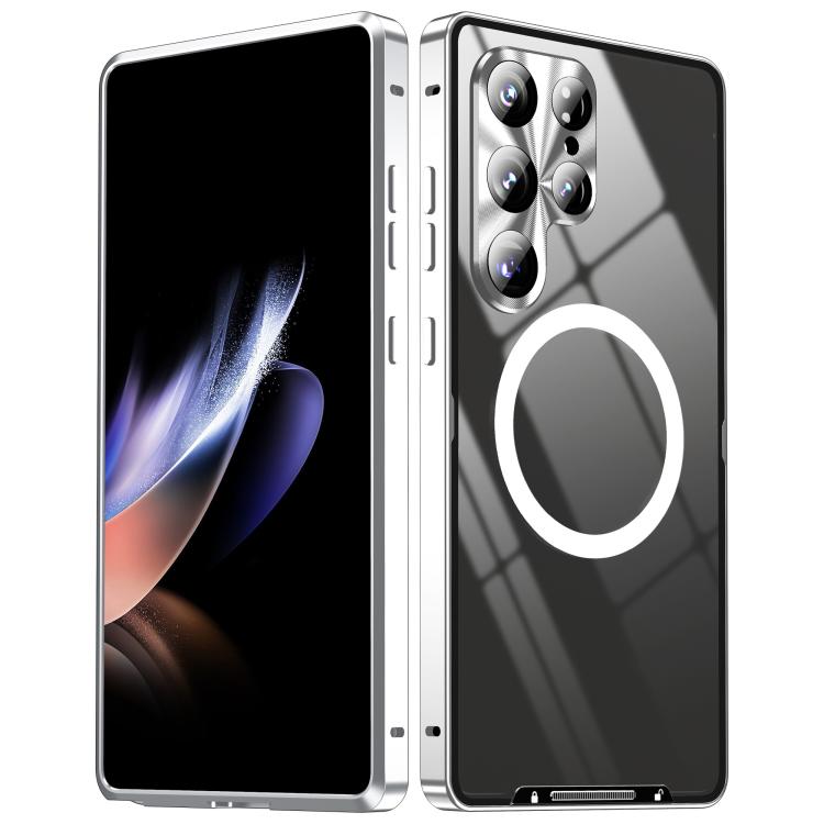 For Samsung Galaxy S25 Ultra 5G MagSafe Magnetic Frosted Metal Phone Case(Silver) - Galaxy S25 Ultra 5G Cases by buy2fix | Online Shopping UK | buy2fix