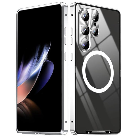 For Samsung Galaxy S25 Ultra 5G MagSafe Magnetic Frosted Metal Phone Case(Silver) - Galaxy S25 Ultra 5G Cases by buy2fix | Online Shopping UK | buy2fix