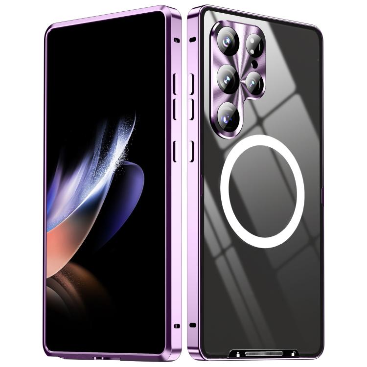 For Samsung Galaxy S25 Ultra 5G MagSafe Magnetic Frosted Metal Phone Case(Purple) - Galaxy S25 Ultra 5G Cases by buy2fix | Online Shopping UK | buy2fix