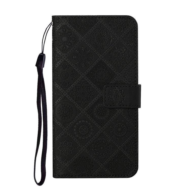 For iPhone 16 Plus Ethnic Style Embossed Pattern Leather Phone Case(Black) by buy2fix