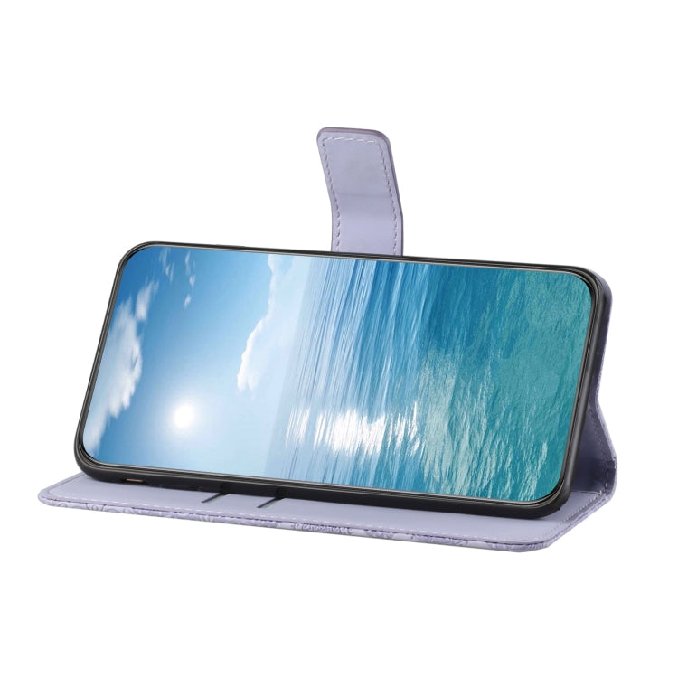 For iPhone 16 Plus Ethnic Style Embossed Pattern Leather Phone Case(Purple) by buy2fix