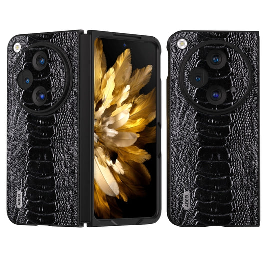 For OPPO Find N3 / OnePlus Open ABEEL Genuine Leather Weilai Series Phone Case(Black)