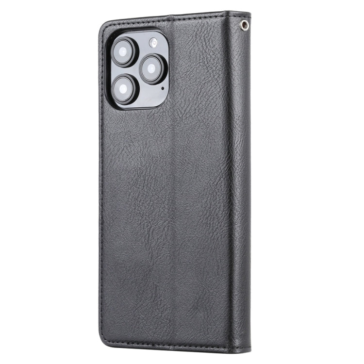 For iPhone 16 Pro Knead Skin Texture Flip Leather Phone Case(Black) - iPhone 16 Pro Cases by buy2fix | Online Shopping UK | buy2fix