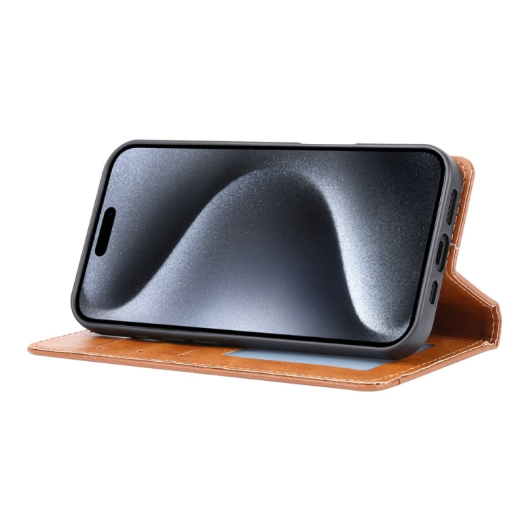 For iPhone 16 Plus Knead Skin Texture Flip Leather Phone Case(Brown) by buy2fix