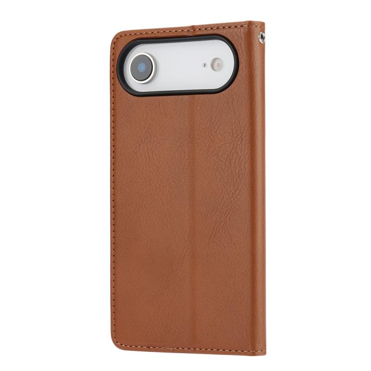 For iPhone Air Knead Skin Texture Flip Leather Phone Case(Brown) - iPhone Air Cases by buy2fix | Online Shopping UK | buy2fix