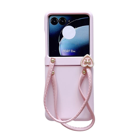 For Motorola Razr 40 Ultra Skin Feel PC Portable Handbag Type Phone Case(Pink) - Motorola Cases by buy2fix | Online Shopping UK | buy2fix