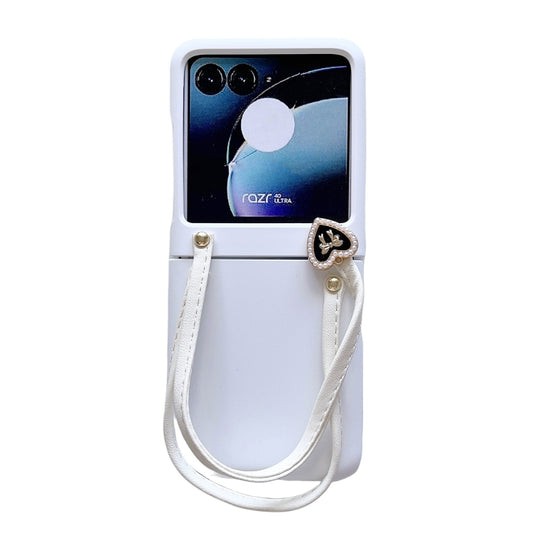 For Motorola Razr 40 Ultra Skin Feel PC Portable Handbag Type Phone Case(White) by buy2fix