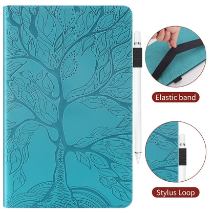 For Samsung Galaxy Tab S9 Ultra Life Tree Series Horizontal Flip Leather Tablet Case(Lake Blue) - Galaxy Tab S9 Ultra Cases by buy2fix | Online Shopping UK | buy2fix