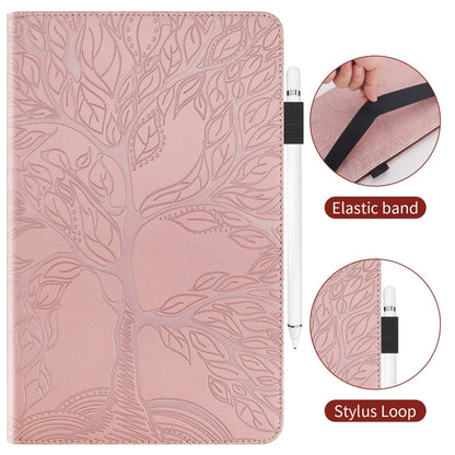 For Samsung Galaxy Tab S9 Ultra Life Tree Series Horizontal Flip Leather Tablet Case(Rose Gold) - Galaxy Tab S9 Ultra Cases by buy2fix | Online Shopping UK | buy2fix