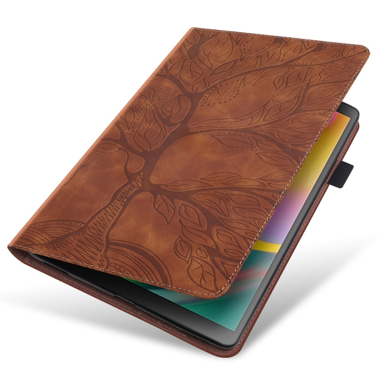 For Samsung Galaxy Tab S9 Ultra Life Tree Series Horizontal Flip Leather Tablet Case(Brown) - Galaxy Tab S9 Ultra Cases by buy2fix | Online Shopping UK | buy2fix