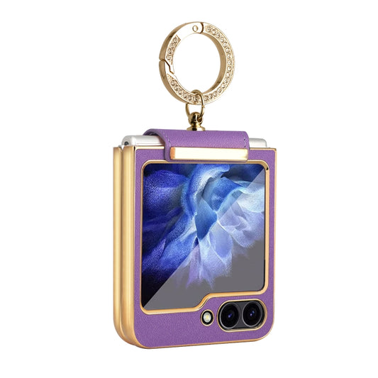For Samsung Galaxy Z Flip7 FE / Flip6 Colorful PU Phone Case with Ring Holder(Purple) - Galaxy Z Flip6 5G Cases by buy2fix | Online Shopping UK | buy2fix