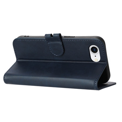 For iPhone 16e Embossed Happy Cat Pattern Flip Leather Phone Case(Blue) by buy2fix