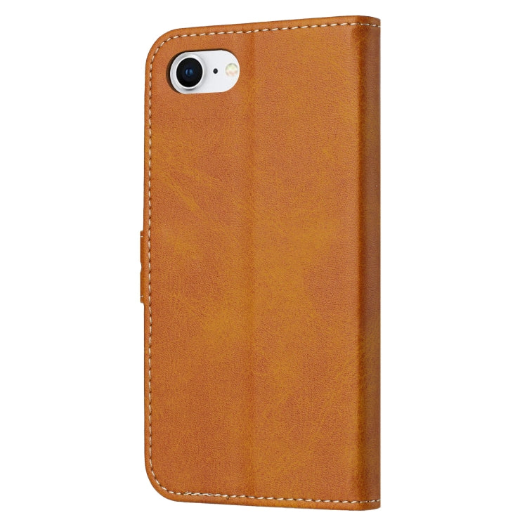 For iPhone 16e Embossed Happy Cat Pattern Flip Leather Phone Case(Yellow) by buy2fix