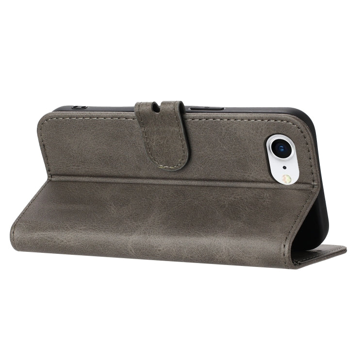 For iPhone 16e Embossed Happy Cat Pattern Flip Leather Phone Case(Grey) by buy2fix