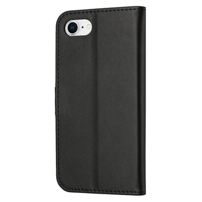 For iPhone 16e Embossed Happy Cat Pattern Flip Leather Phone Case(Black) by buy2fix