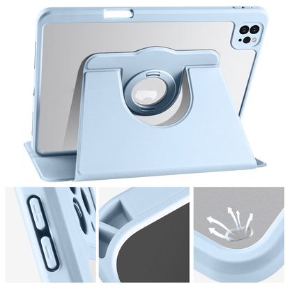 For iPad Pro 11 2022 / Air 10.9 2022 Acrylic 360 Rotation Detachable Leather Tablet Case(Ice Blue) - iPad Pro 11 (2022/2021) Cases by buy2fix | Online Shopping UK | buy2fix