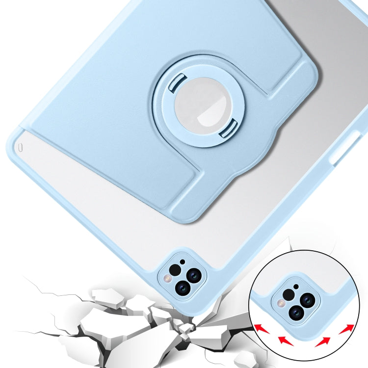 For iPad Pro 11 2022 / Air 10.9 2022 Acrylic 360 Rotation Detachable Leather Tablet Case(Ice Blue) - iPad Pro 11 (2022/2021) Cases by buy2fix | Online Shopping UK | buy2fix