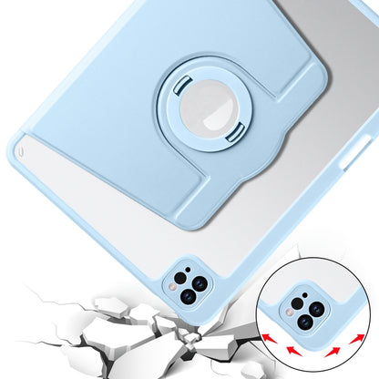 For iPad Pro 11 2022 / Air 10.9 2022 Acrylic 360 Rotation Detachable Leather Tablet Case(Ice Blue) - iPad Pro 11 (2022/2021) Cases by buy2fix | Online Shopping UK | buy2fix