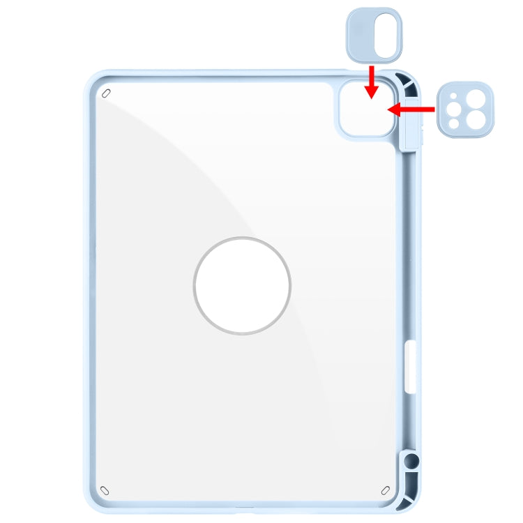 For iPad Pro 11 2022 / Air 10.9 2022 Acrylic 360 Rotation Detachable Leather Tablet Case(Ice Blue) - iPad Pro 11 (2022/2021) Cases by buy2fix | Online Shopping UK | buy2fix