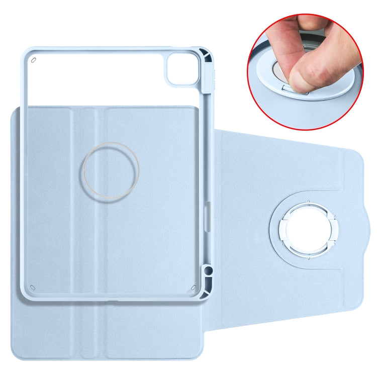 For iPad Pro 11 2022 / Air 10.9 2022 Acrylic 360 Rotation Detachable Leather Tablet Case(Ice Blue) - iPad Pro 11 (2022/2021) Cases by buy2fix | Online Shopping UK | buy2fix