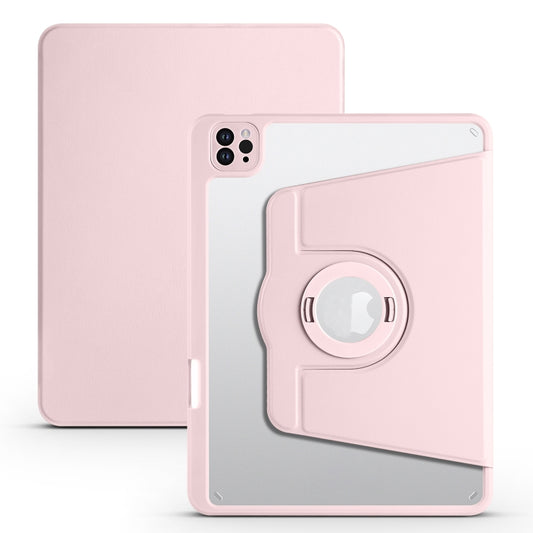 For iPad Pro 11 2022 / Air 10.9 2022 Acrylic 360 Rotation Detachable Leather Tablet Case(Sand Pink) - iPad Pro 11 (2022/2021) Cases by buy2fix | Online Shopping UK | buy2fix