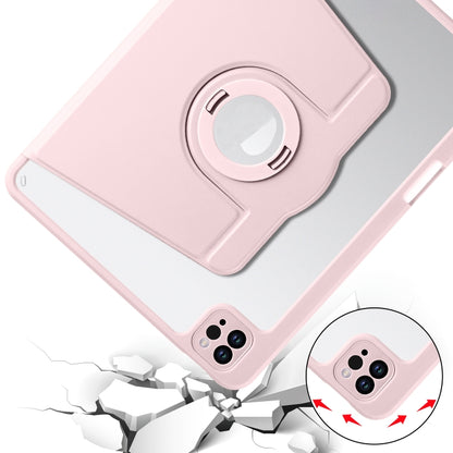 For iPad Pro 11 2022 / Air 10.9 2022 Acrylic 360 Rotation Detachable Leather Tablet Case(Sand Pink) - iPad Pro 11 (2022/2021) Cases by buy2fix | Online Shopping UK | buy2fix