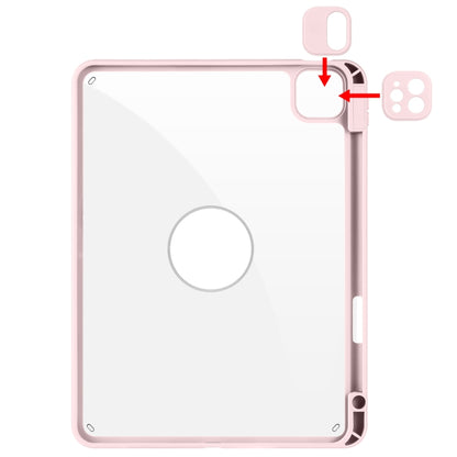 For iPad Pro 11 2022 / Air 10.9 2022 Acrylic 360 Rotation Detachable Leather Tablet Case(Sand Pink) - iPad Pro 11 (2022/2021) Cases by buy2fix | Online Shopping UK | buy2fix