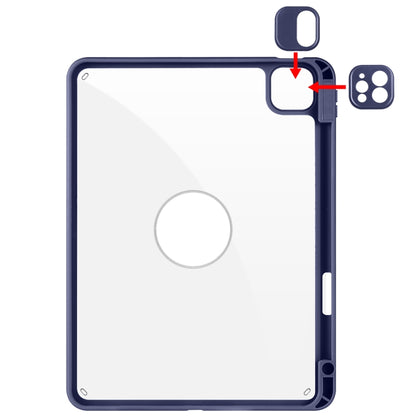 For iPad Pro 11 2022 / Air 10.9 2022 Acrylic 360 Rotation Detachable Leather Tablet Case(Dark Blue) - iPad Pro 11 (2022/2021) Cases by buy2fix | Online Shopping UK | buy2fix