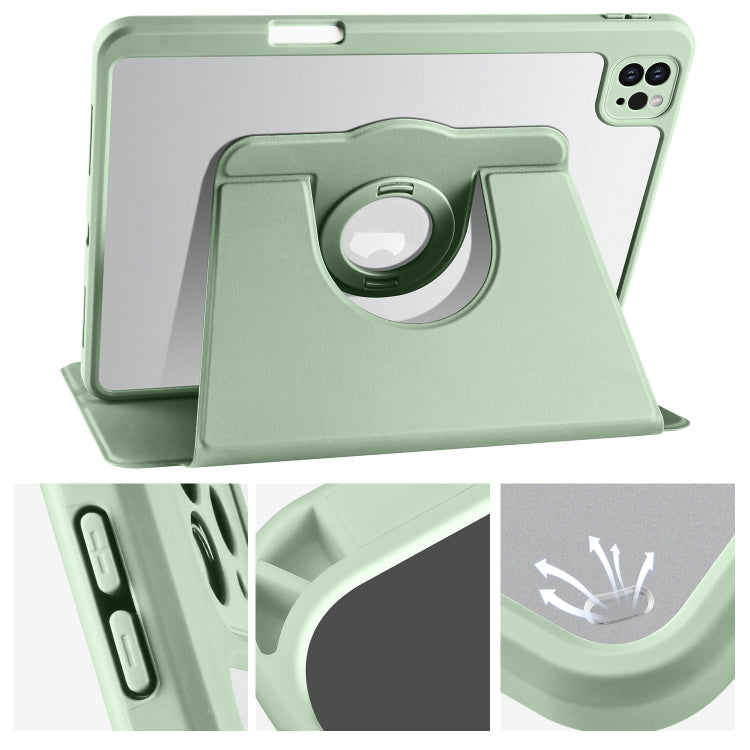 For iPad Pro 11 2022 / Air 10.9 2022 Acrylic 360 Rotation Detachable Leather Tablet Case(Green) - iPad Pro 11 (2022/2021) Cases by buy2fix | Online Shopping UK | buy2fix