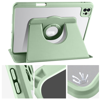 For iPad Pro 11 2022 / Air 10.9 2022 Acrylic 360 Rotation Detachable Leather Tablet Case(Green) - iPad Pro 11 (2022/2021) Cases by buy2fix | Online Shopping UK | buy2fix