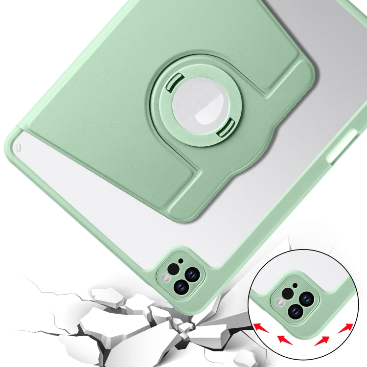 For iPad Pro 11 2022 / Air 10.9 2022 Acrylic 360 Rotation Detachable Leather Tablet Case(Green) - iPad Pro 11 (2022/2021) Cases by buy2fix | Online Shopping UK | buy2fix