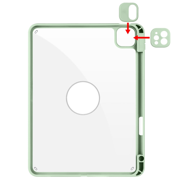 For iPad Pro 11 2022 / Air 10.9 2022 Acrylic 360 Rotation Detachable Leather Tablet Case(Green) - iPad Pro 11 (2022/2021) Cases by buy2fix | Online Shopping UK | buy2fix