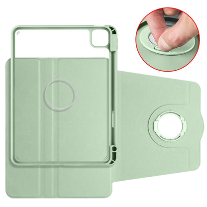 For iPad Pro 11 2022 / Air 10.9 2022 Acrylic 360 Rotation Detachable Leather Tablet Case(Green) - iPad Pro 11 (2022/2021) Cases by buy2fix | Online Shopping UK | buy2fix