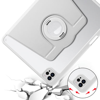 For iPad Pro 11 2022 / Air 10.9 2022 Acrylic 360 Rotation Detachable Leather Tablet Case(Grey) - iPad Pro 11 (2022/2021) Cases by buy2fix | Online Shopping UK | buy2fix