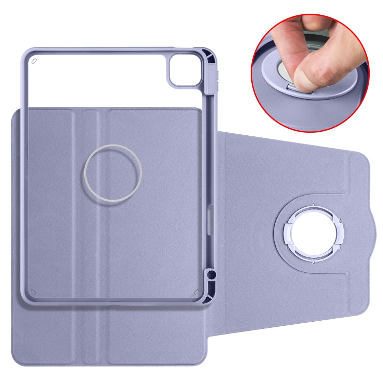 For iPad Pro 11 2022 / Air 10.9 2022 Acrylic 360 Rotation Detachable Leather Tablet Case(Lavender Purple) - iPad Pro 11 (2022/2021) Cases by buy2fix | Online Shopping UK | buy2fix