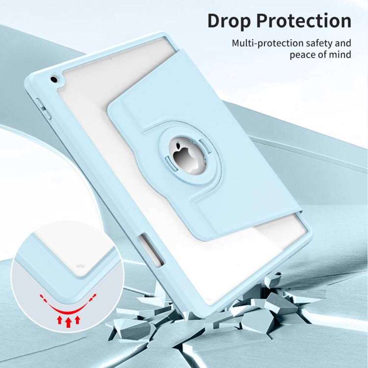 For iPad Pro 10.2 2021/2020/2019 Acrylic 360 Rotation Detachable Leather Tablet Case(Ice Blue) - iPad 10.2 Cases by buy2fix | Online Shopping UK | buy2fix