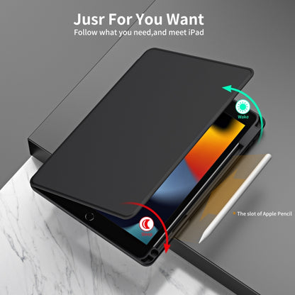 For iPad Pro 10.2 2021/2020/2019 Acrylic 360 Rotation Detachable Leather Tablet Case(Black) - iPad 10.2 Cases by buy2fix | Online Shopping UK | buy2fix