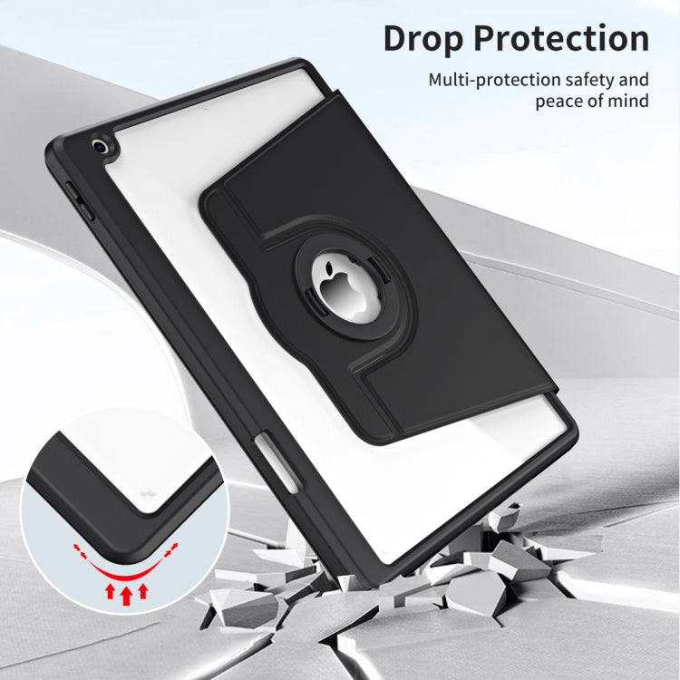 For iPad Pro 10.2 2021/2020/2019 Acrylic 360 Rotation Detachable Leather Tablet Case(Black) - iPad 10.2 Cases by buy2fix | Online Shopping UK | buy2fix