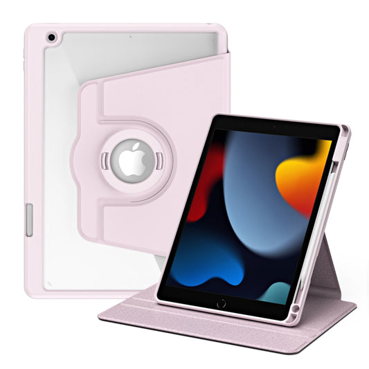 For iPad Pro 10.2 2021/2020/2019 Acrylic 360 Rotation Detachable Leather Tablet Case(Sand Pink) - iPad 10.2 Cases by buy2fix | Online Shopping UK | buy2fix