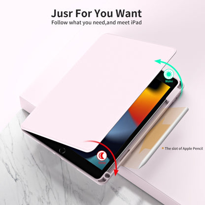 For iPad Pro 10.2 2021/2020/2019 Acrylic 360 Rotation Detachable Leather Tablet Case(Sand Pink) - iPad 10.2 Cases by buy2fix | Online Shopping UK | buy2fix