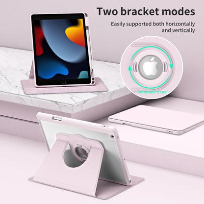 For iPad Pro 10.2 2021/2020/2019 Acrylic 360 Rotation Detachable Leather Tablet Case(Sand Pink) - iPad 10.2 Cases by buy2fix | Online Shopping UK | buy2fix