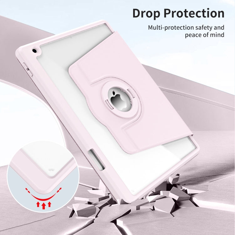 For iPad Pro 10.2 2021/2020/2019 Acrylic 360 Rotation Detachable Leather Tablet Case(Sand Pink) - iPad 10.2 Cases by buy2fix | Online Shopping UK | buy2fix